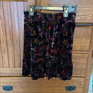 LOFT Multicolor Velvet Skirt